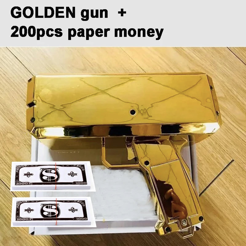 Spray Money Gun Toy Handheld Cash Shooter for Wedding Birthday Game Movies Bachelor Props Party Celebration Toys for Adults