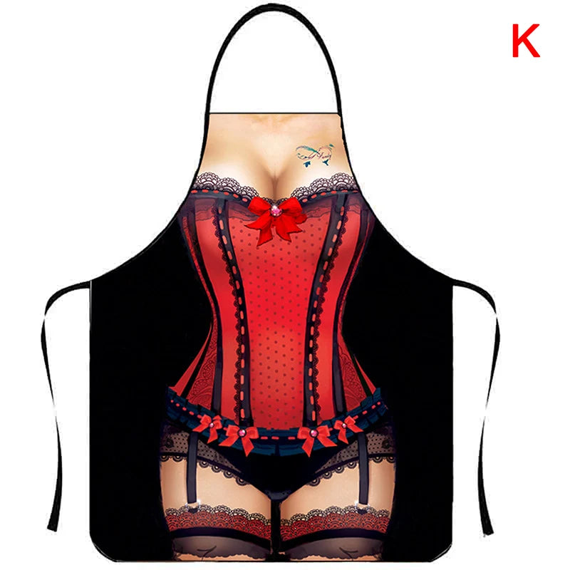 1PC Aprons Sexy Funny Kitchen For Women Man BBQ Cleaning Cooking Apron Stain-proof Apron Barbecue Apron סינרים uniforme dechef