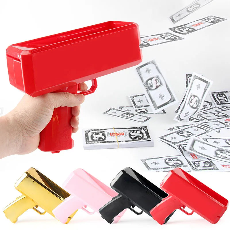 Spray Money Gun Toy Handheld Cash Shooter for Wedding Birthday Game Movies Bachelor Props Party Celebration Toys for Adults