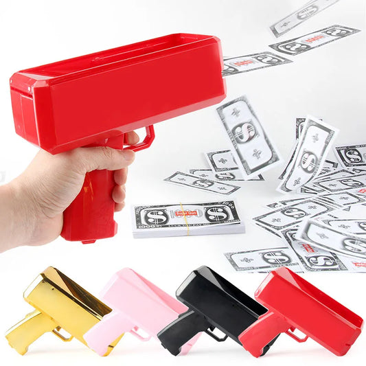 Spray Money Gun Toy Handheld Cash Shooter for Wedding Birthday Game Movies Bachelor Props Party Celebration Toys for Adults
