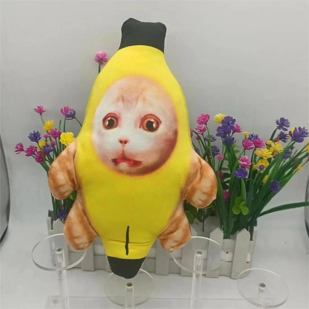 18cm Banana Cat Doll Keychain Crying Happy Banana Cat Plush Pendant With Sound Toy Funny Car Bag Pendant Keyring Accessorie Gift