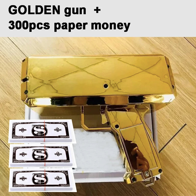 Spray Money Gun Toy Handheld Cash Shooter for Wedding Birthday Game Movies Bachelor Props Party Celebration Toys for Adults