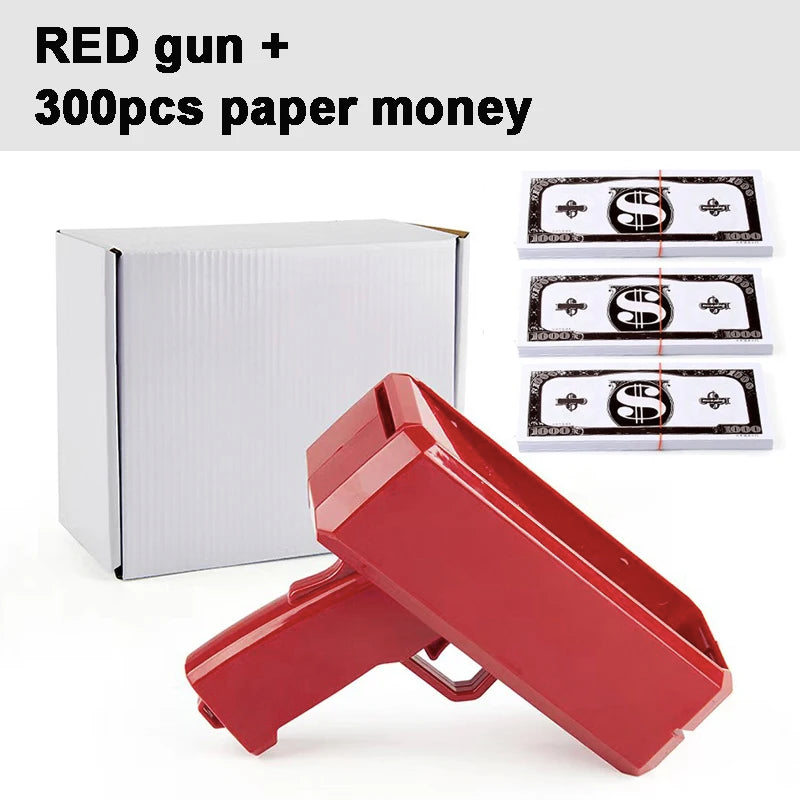 Spray Money Gun Toy Handheld Cash Shooter for Wedding Birthday Game Movies Bachelor Props Party Celebration Toys for Adults
